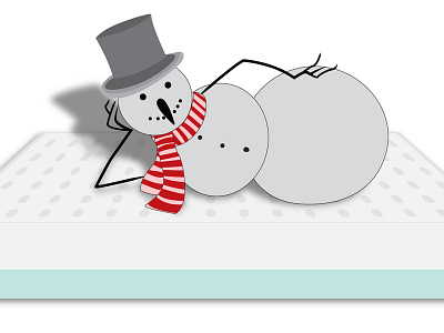 Snowman on the mattress adobe illustrator custom design custom illustration graphic design illustration vector vector art vector illustration