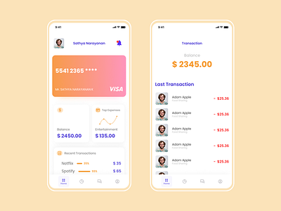 Finance app design