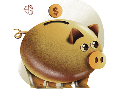 Piggy bank bank cash coin collector graphicdesign illustration illustrator piggy bank procreate vector