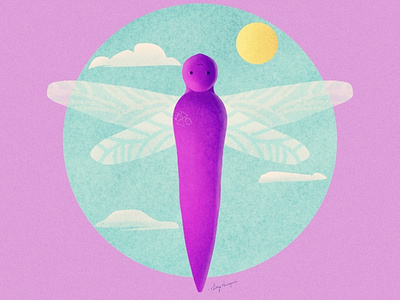 Dragon fly illustration - simple #illustration