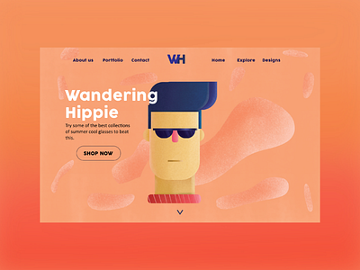 Wandering hippie website design digitalarts graphic design illustration minimalistic trending designs ui ui design web design website