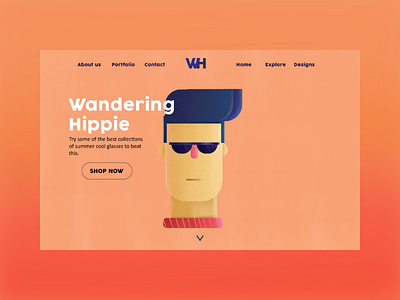 Wandering hippie concept web design digitalarts graphic design illustration minimalistic trending designs ui ui design web design website