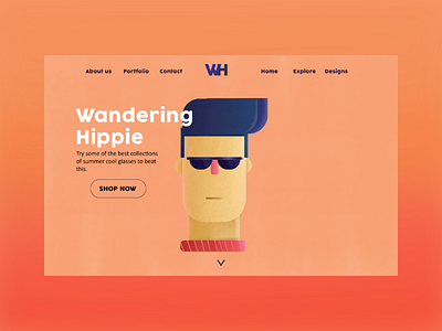 Wandering hippie concept web design