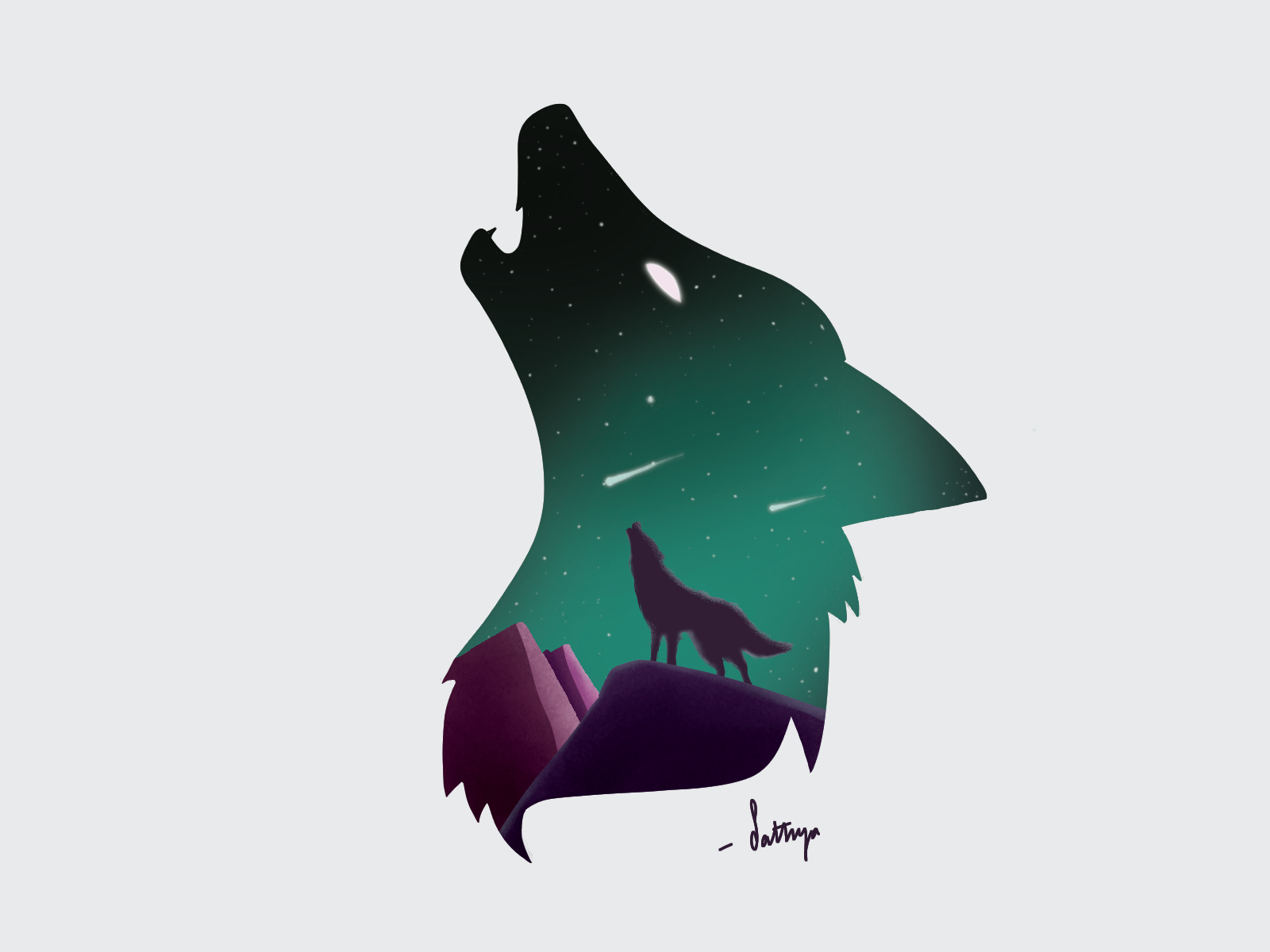 wolf graphic art