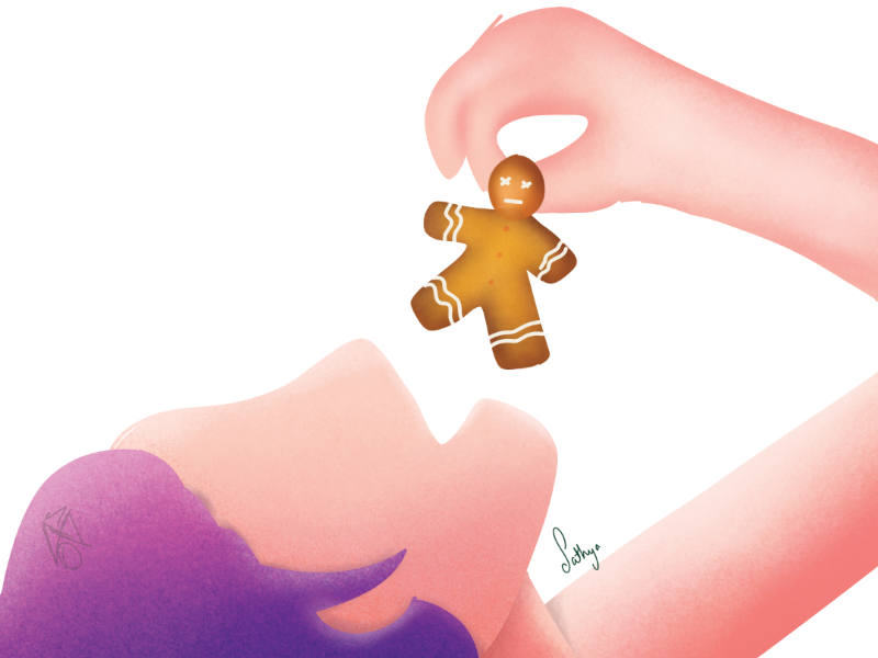 Don't eat me !! flat affinitydesigner app webdesign graphic design icon digitalart branding design website typography minimal logo vector illustrator gingerbread man christmas procreate illustration graphicdesign
