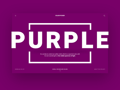 Color Picker - Test Color api code color colorful design developer homepage landing minimal page purple studio ui ux design web