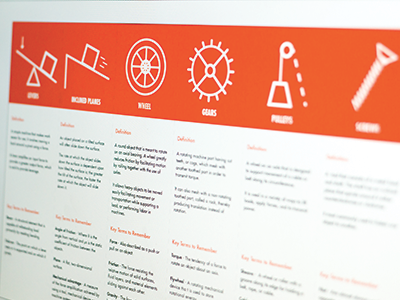 Simple Machines color design flow font futura graphic grid icon iconography layout orange poster print red typography