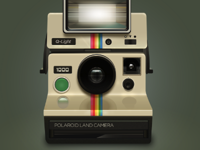 The Polariod icon antique camera dribbble icon lens photography retro shot vector