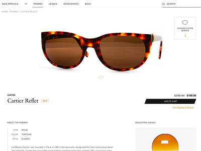 Vintage Sunglasses clean ecommerce eyewear product retail retro shopping site sunglasses ui ux vintage website