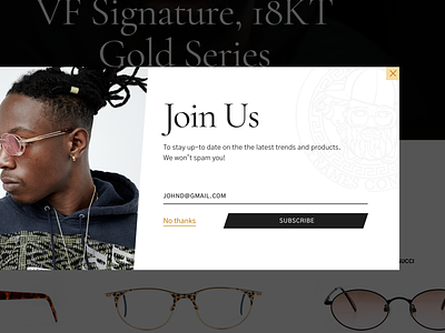 Join Us ecommerce email newsletter popup signup typography website