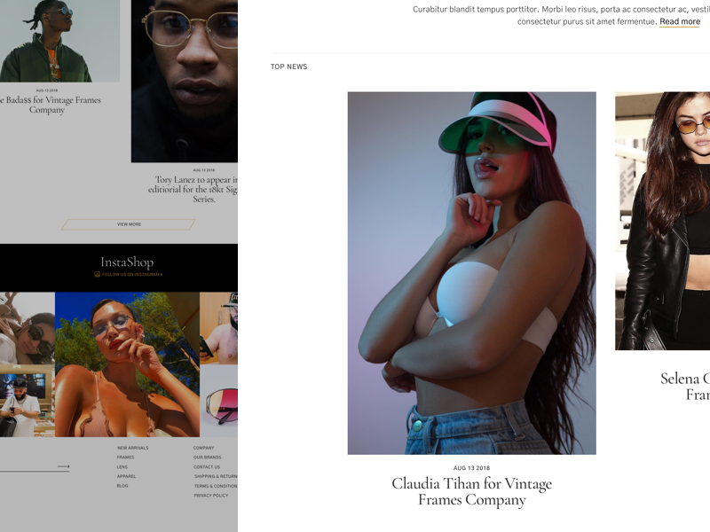 Main Blog blog web ecommerce ux website sunglasses minimalistic typography