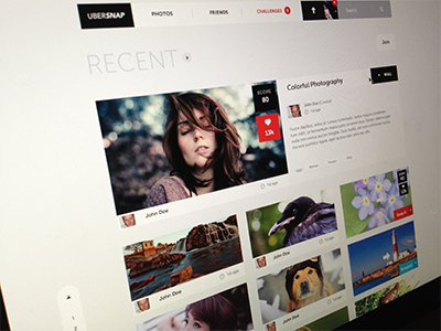 Ubersnap (Challenge) blur clean design graphic design like minimalistic modern photography website