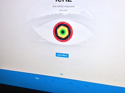 Landing page camera design eye graphic interface photo ui user website