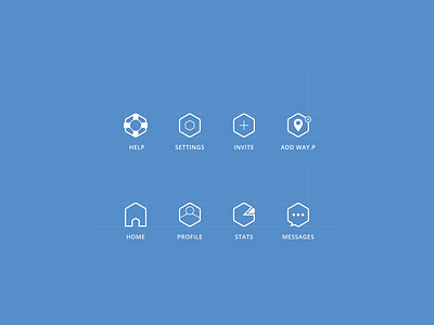 HEXA - ICON SET account chat help hex hex sign hexa home icon icons illustration ios map message messages options plus profile set settings stats