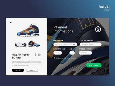 Daily UI #002 • Credit card checkout 002 checkout credit card dailyui
