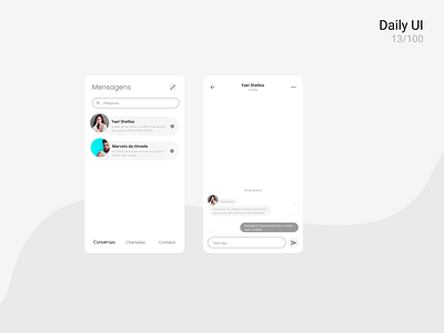 Daily UI #013 • Direct Messaging 0013 app chat dailyui message minimalist ui ux