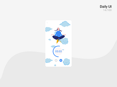 Daily UI #014 • Countdown Timer 014 app dailyui design illustration meditation ui