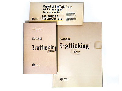 Trafficking of Women and Girls book brochure typography visualidentity