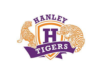 Hanley Middle School & Tigers branding illustration logo typography