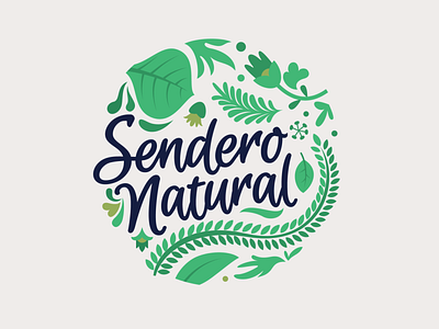 Sendero Natural flowers isologo logo market nature plant plants vegan