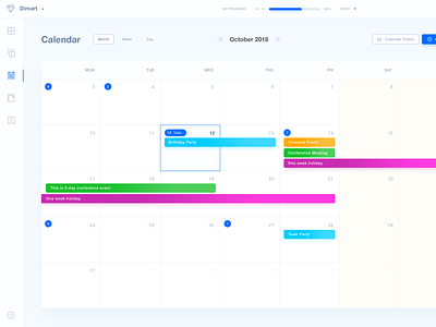 Project Management Application Events Calendar application calendar dashboard events project management project management tool ui ux