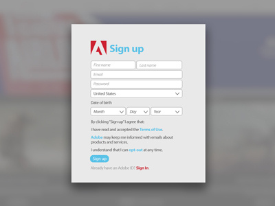 Day #001 of 100 Days of UI: Sign Up 100daysofui