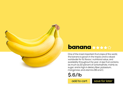 Daily UI Day 012: E-Commerce Single Item 100daysofui banana e commerce illustrator photoshop ui