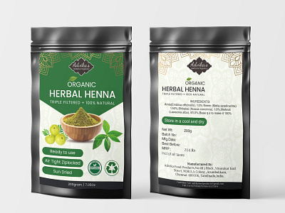 HERBAL HENNA TEA POUCH PACKAGING DESIGN pouch bag design