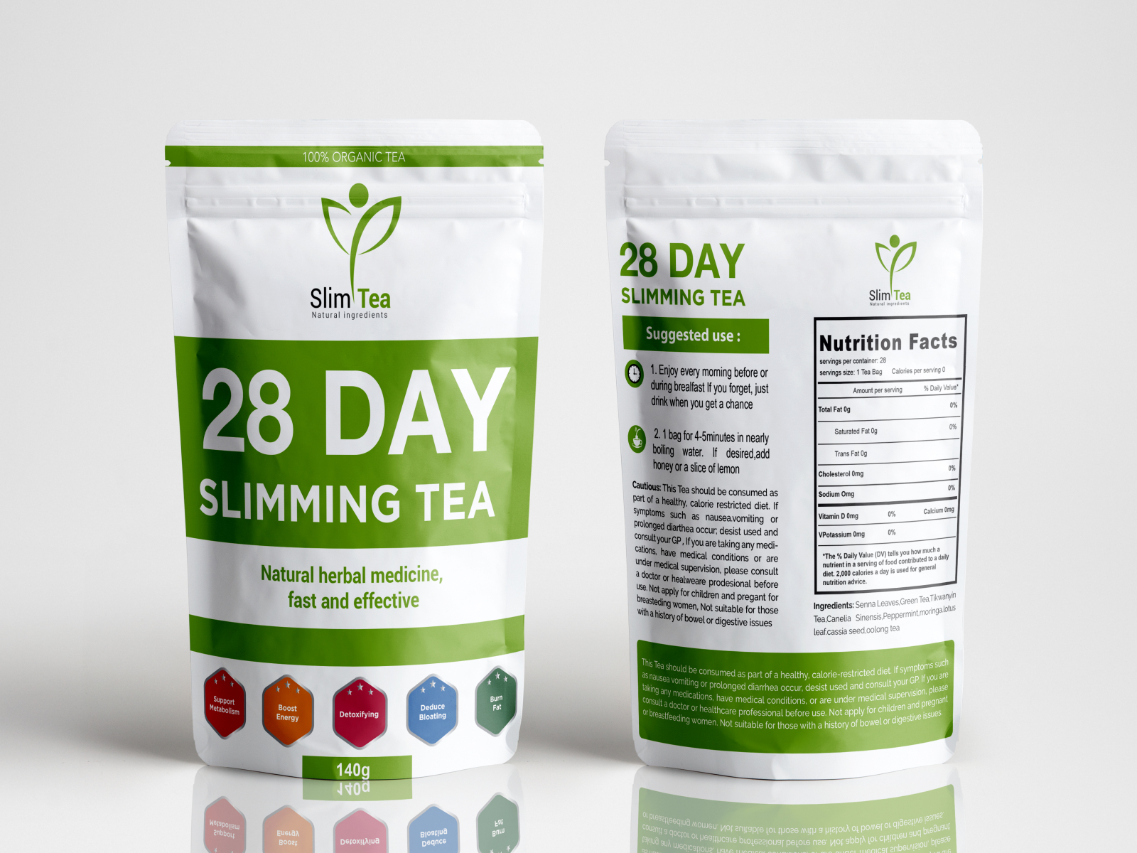 SLIMMING TEA POUCH PACKAGING DESIGN by Rasel Ahmed on Dribbble