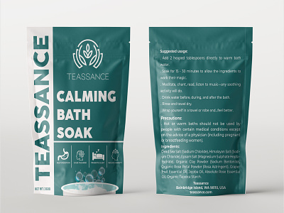 CALMING BATH SOAK POUCH PACKAGING pouch bag design