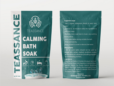 CALMING BATH SOAK POUCH PACKAGING