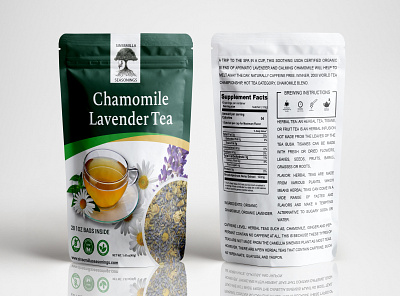 Chamomile Lavender Tea pouch bag design