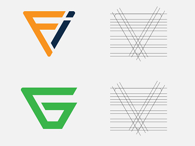 Flat Icon Logo And G Logo design concept