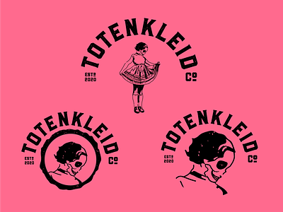 Totenkleid clothing clothing brand creppy design dress fashion girl illustration logo logo design retrosupply skull skull art totenkleid vector vintage