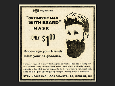 Optimistic Man with Beard Mask