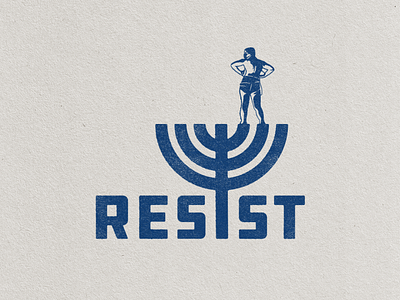 Resist design illustration israel menorah moenrah propoganda protest resist resitance symbol topless typography vector