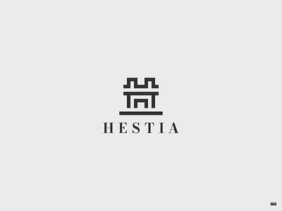 Hestia bold lines design fireplace hand lettering hearth hestia logo logo design vector