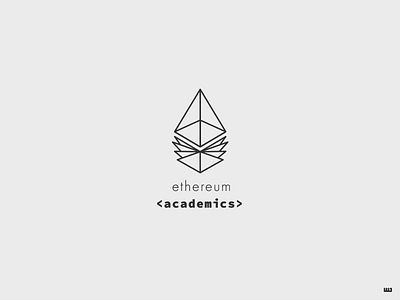 Ethereum Academics academics book branding dailylogochallenge design education ethereum geometric learning logo logo design pages school typography university vector wings