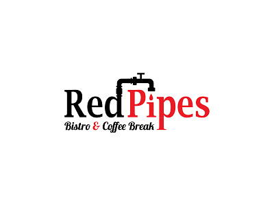 Red Pipes - Logo Design bistro coffee iasi logo pipes red redesign romania