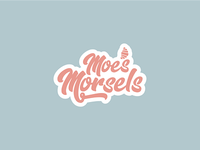 Moe's Morsels baked goods bakery bakery logo branding croissant cute design food illustration illustrator design logo logo design pink script teal typography vector vintage yummy