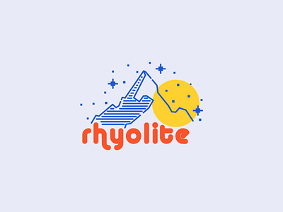 Rhyolite Studios Logo blue branding creative agency design illustration jurassic logo logo design minimalism mountain red retro studio typography vector video videography vintage volcano yellow
