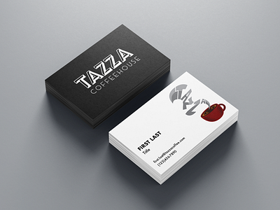 TAZZA Coffeehouse Business Cards branding graphic design illustration ilo logo