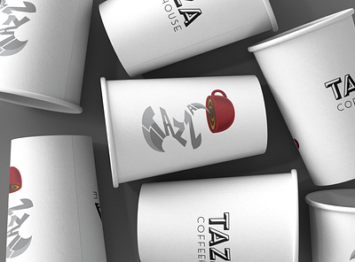 TAZZA Coffee Cups branding design graphic design logo