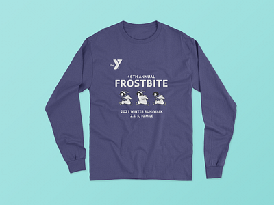 2021 Frostbite run/walk t-shirt branding design graphic design t shirt