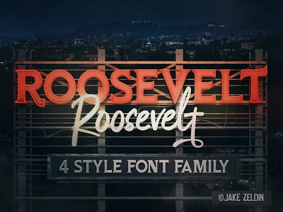 Roosevelt - Vintage 4 Font Family branding display font elegant typeface font font duo font family hotel label design logo roosevelt script type family typeface vintage design vintage font vintage font family vintage script