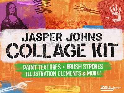 Jasper Johns Collage Kit collage collage kit design jasper johns paint textures textures