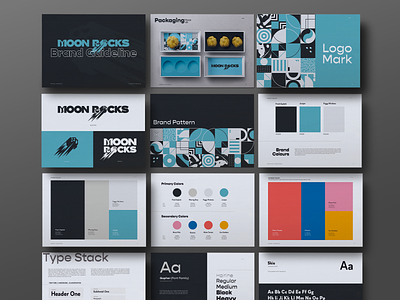 Moon Rocks Brand Guide branding design display font logo typography
