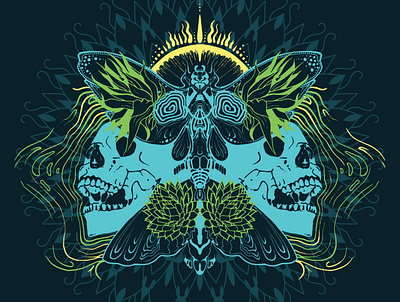 Agave Illustration agave cintiq digital illustration illustration moth moths skull skulls spirits sun tequila