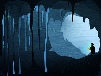 Gone Caving - Soda Straws adventure cave caves cut paper digital illustration exploration illustration