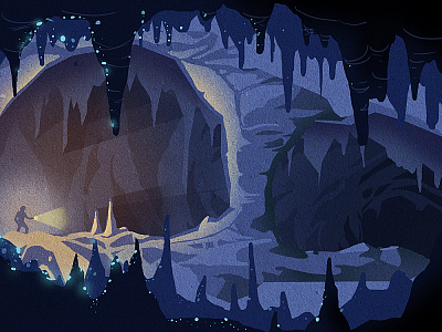 Gone Caving - Big Room adventure cave caves caving digital illustration environment illustration photoshop wacom wacom intuos